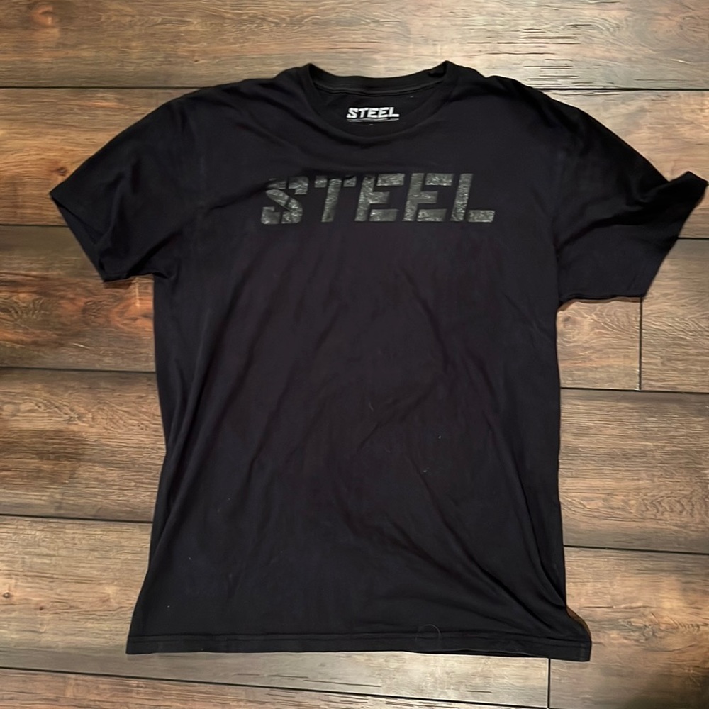 Blacked-Out Steel Supplements Logo T-Shirt Size Large